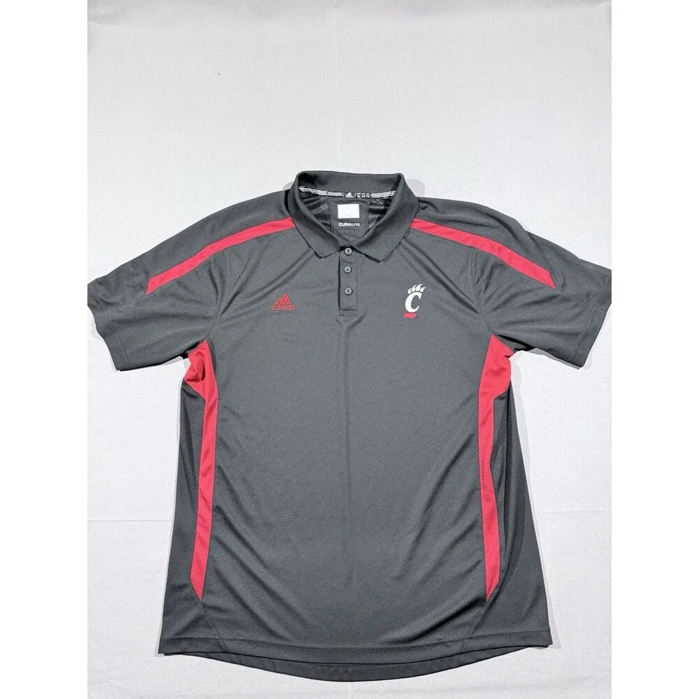 Adidas Climalite XL Black/Red Cincinnati Bearcats Polo Shirt